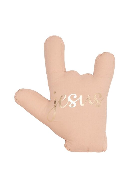 Unbranded Other - Jesus I Love You Sign Language Plush Stuffed Pillow Christian Decor ILY Tan